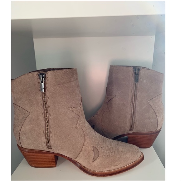 JOIE Western Style Suede Booties Size 7 - Picture 7 of 13
